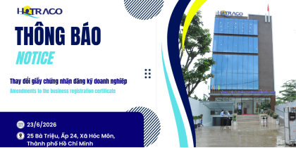 Thông báo thay đổi Giấy chứng nhận đăng ký doanh nghiệp / Notice Amendments to the business registration certificate