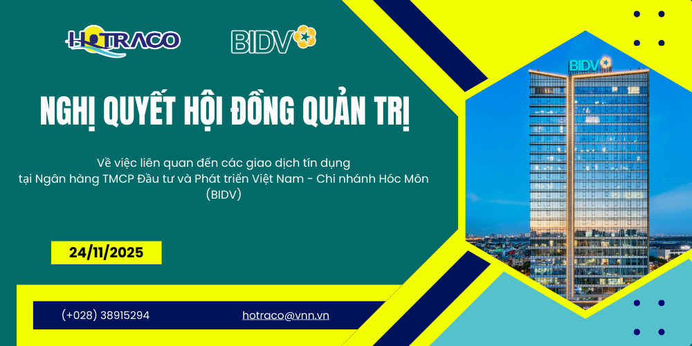 Nghị quyết của HĐQT về việc liên quan đến các giao dịch tín dụng tại BIDV